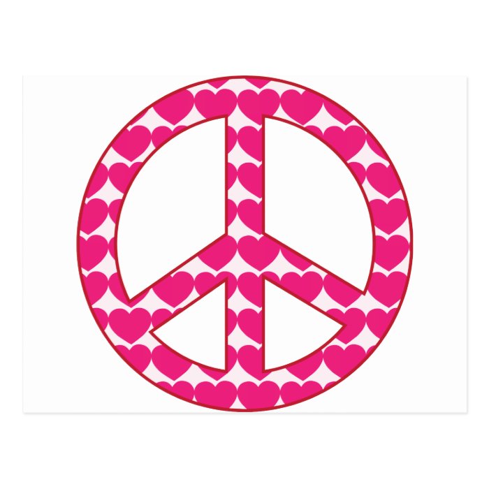 Heart Peace Sign Post Card