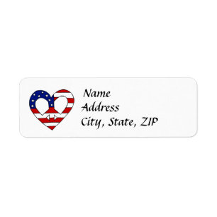 Heart Peace USA Flag Elections Label
