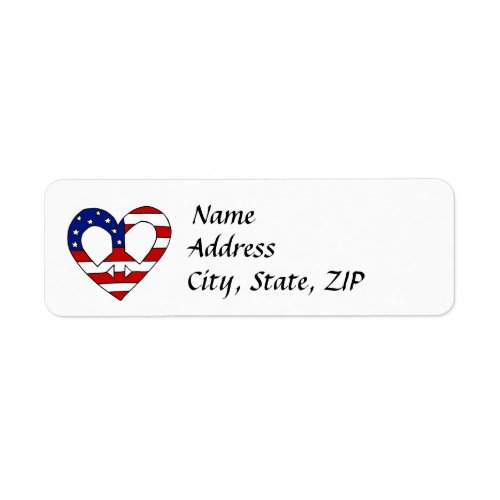 Heart Peace USA Flag Elections Label