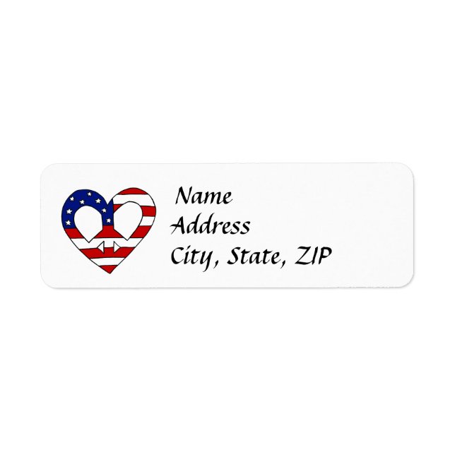 Heart Peace USA Flag Elections Label (Front)