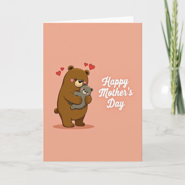 Heart Peach Mothers Day Card (Front)