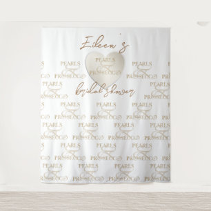 Heart Pearls & Prosecco Bridal Shower Backdrop