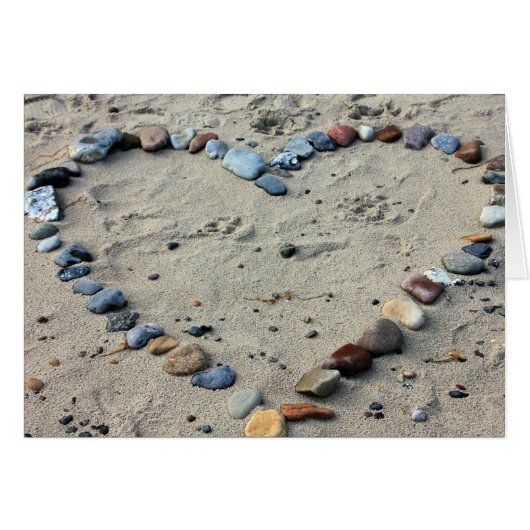 Heart Pebbles in the Sand Cards (Front Horizontal)