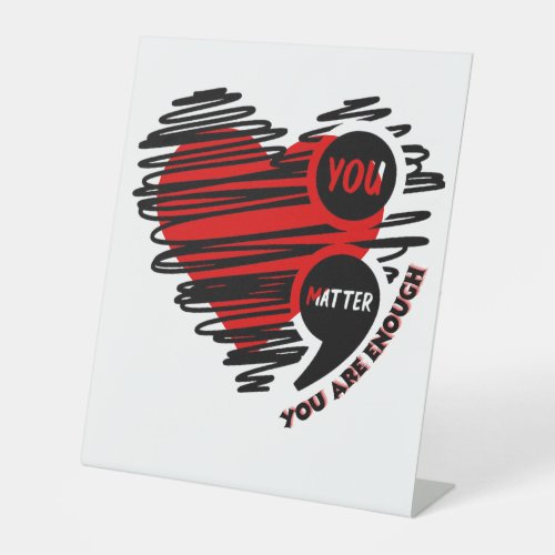 heart pedestal sign