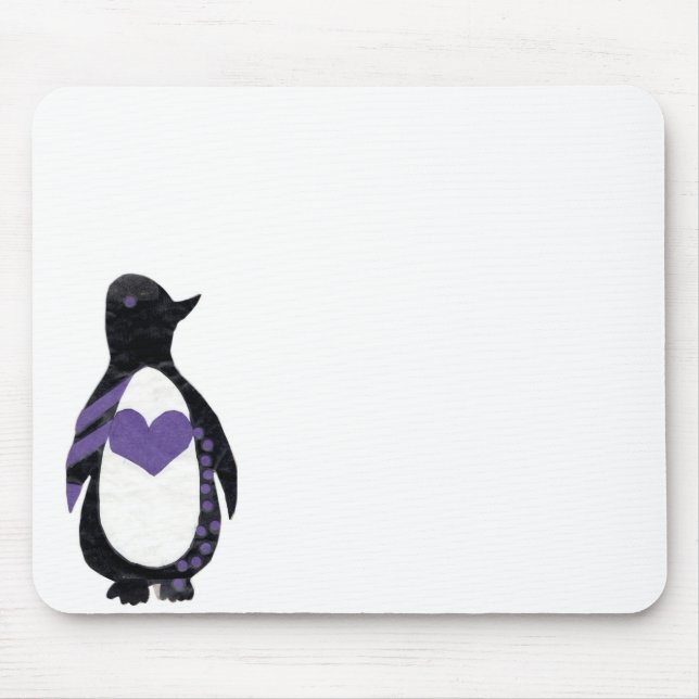 Heart Penguin Mouse Pad (Front)
