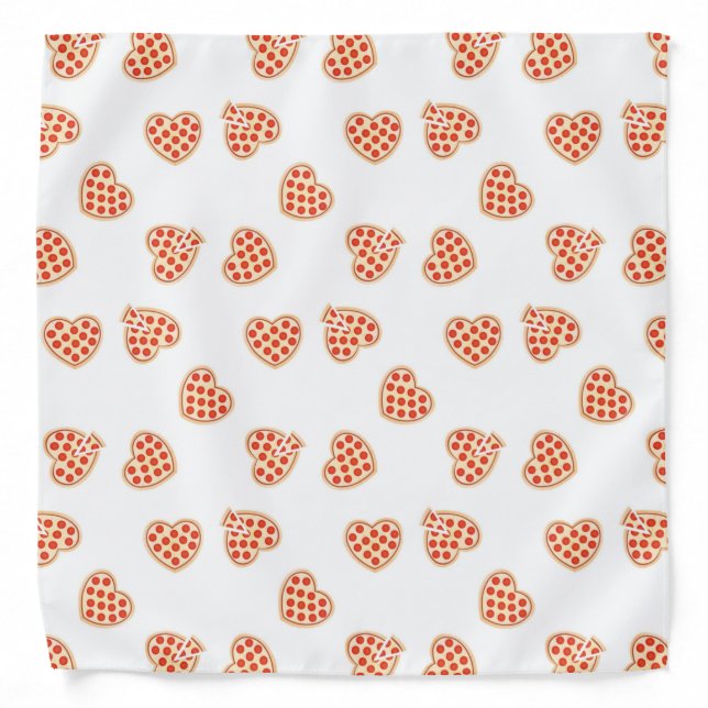 Heart Pepperoni Pizza Pattern Bandana (Front)