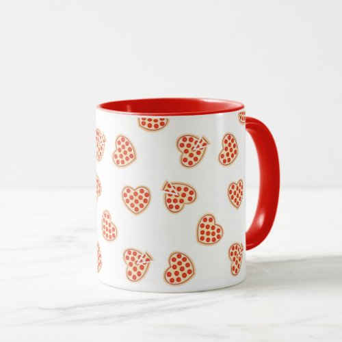 Heart Pepperoni Pizza Pattern  Mug