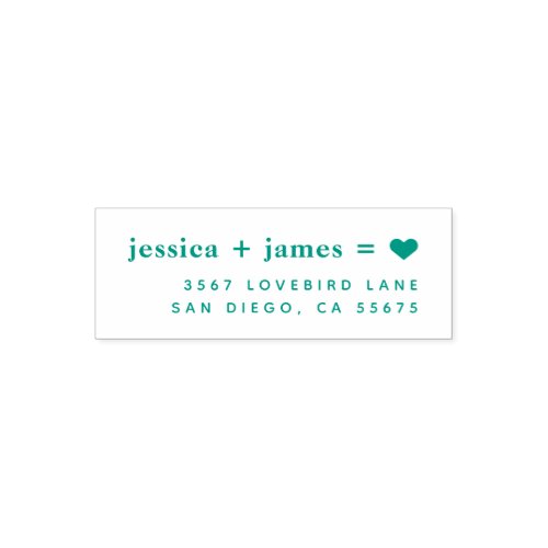 Heart Personalized Modern Engagement or Wedding Self_inking Stamp