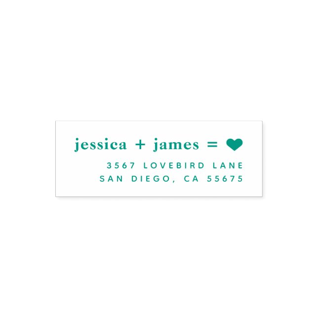Heart Personalized Modern Engagement or Wedding Self-inking Stamp (Design)