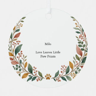 Heart Pet Botanical Metal Circle Ornament
