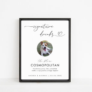 Heart & Pet Photo Signature Drinks Wedding Sign