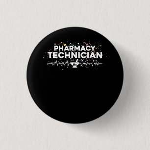 Heart Pharmacy Technician Pharmacist Pharmacy Tech Button
