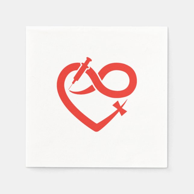 Heart Phlebotomy Syringe Phlebotomist Blood Gift Napkins (Front)