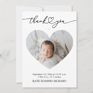 Heart Photo Baby Newborn Birth Announcement