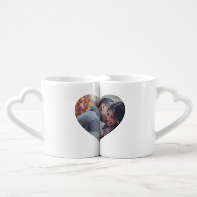 Heart Photo Coffee Mug Set (Front Nesting)