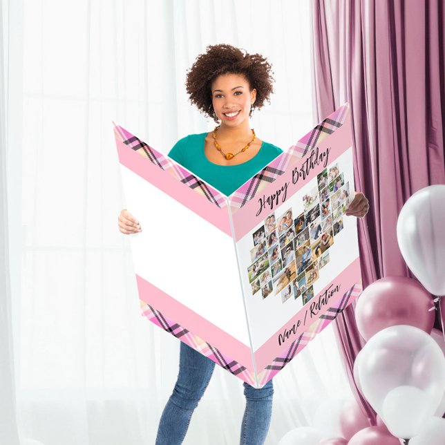 Heart Photo Collage 36 Pic Any Age Giant Birthday Card (Creator Uploaded)