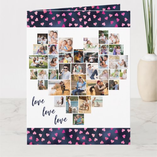 Heart Photo Collage 36 Pic Love Anniversary Card