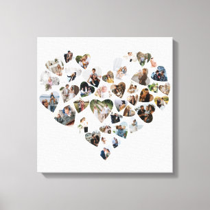 Heart Photo Collage 39 Photos Valentine's Day Canvas Print