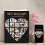 Heart Photo Collage Black Personalized Anniversary Card