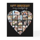 Heart Photo Collage Black Personalized Anniversary