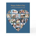 Heart Photo Collage Blue Personalized Fathers Day Card Heart Photo Collage Blue Personalized Fathers Day Card