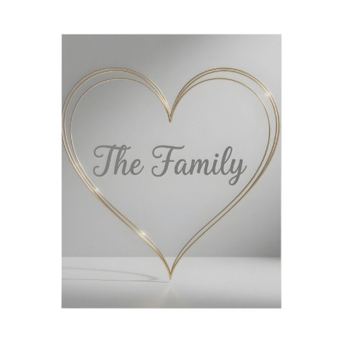 Heart Photo Collage Canvas, Elegant Gold Script
