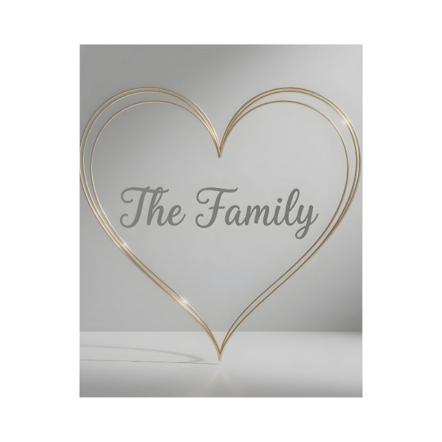 Heart Photo Collage Canvas, Elegant Gold Script Gallery Wrap (Front)