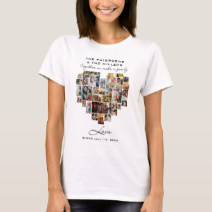 Heart Photo Collage Family Anniversary Elegant T-Shirt