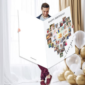Heart Photo Collage Giant Birthday Card