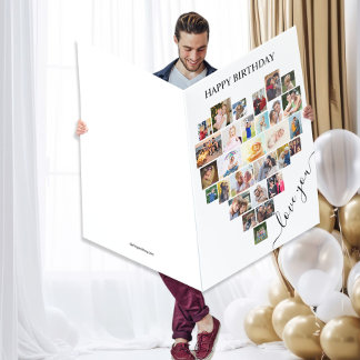 Heart Photo Collage Giant Birthday Card