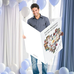 Heart Photo Collage Huge Editable Birthday Card