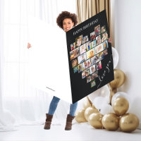 Heart Photo Collage Jumbo Happy Birthday Card