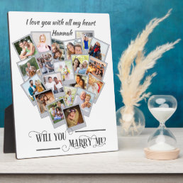 Heart Photo Collage Love You Marry Me Plaque