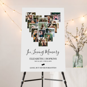 Heart Photo Collage Memorial Funeral Foam Board