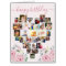 Heart Photo Collage Pink Peony Big Birthday Card