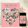 Heart Photo Collage Pink Personalized Mothers Day  Card