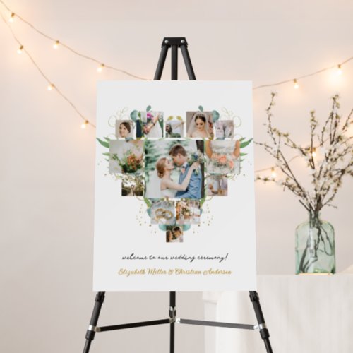 Heart Photo Collage Romantic Couple Wedding Foam Board