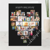 Heart Photo Collage Script Name Birthday Card | Zazzle