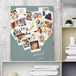 Heart Photo Collage The Best of | Custom Year Canvas Print