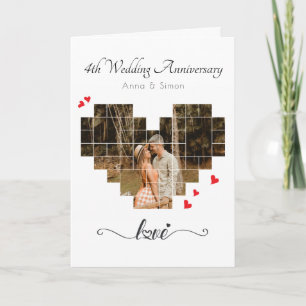 Heart Photo Collage Wedding Anniversary Card