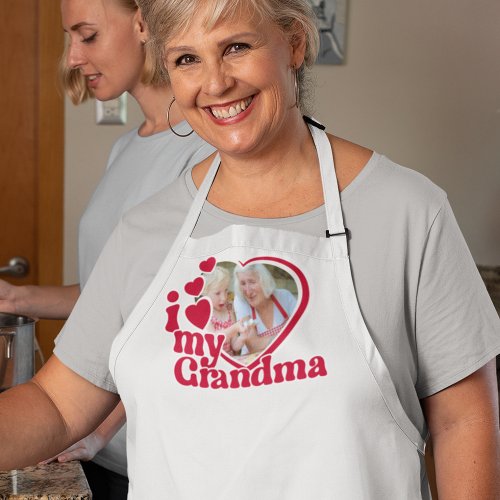 Heart Photo Custom Gift for Grandma Apron