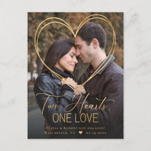 Heart Photo Engagement Announcement Postcard