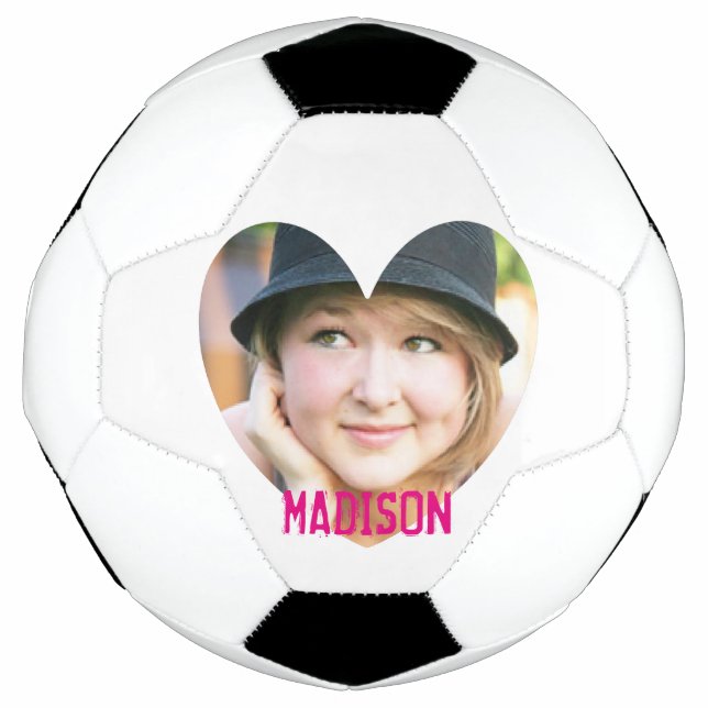Heart photo frame custom design soccer ball (Front)