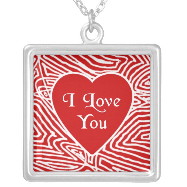 Heart Photo Frame Silver Plated Necklace (Front)