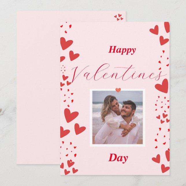 Heart Photo Frame Valentines Day Gift Card (Front/Back)