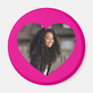 Heart Photo Hot Pink Magnet