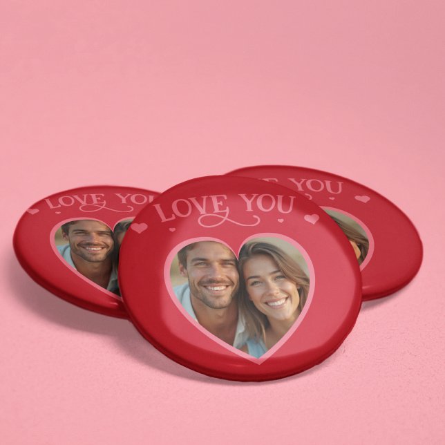 Heart Photo LOVE YOU Valentine's Gift Button (Heart Photo LOVE YOU Valentine's Gift Button)