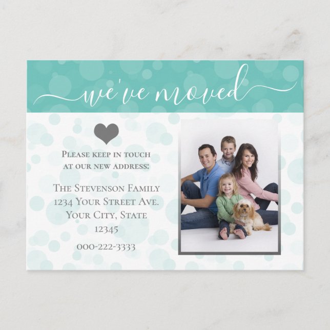 Heart Photo Moving Announcement Change of Address (Front)