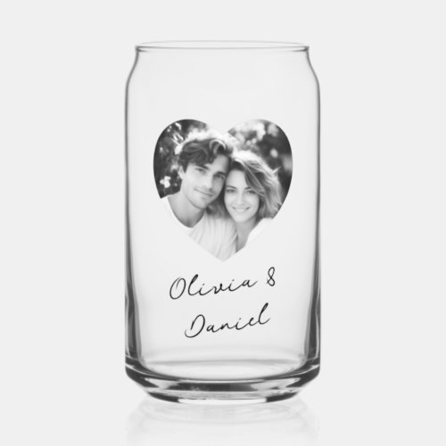 Heart photo names or custom text can glass