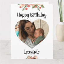 Heart Photo Personalized Script Birthday